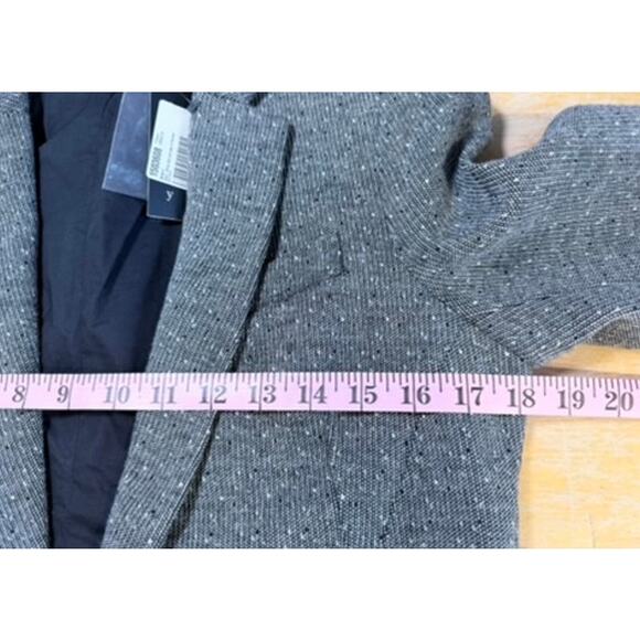 Theory Dancey K Tweed Blazer Sz 8 Black White Preppy Work Academia Capsule Brit - Picture 4 of 14